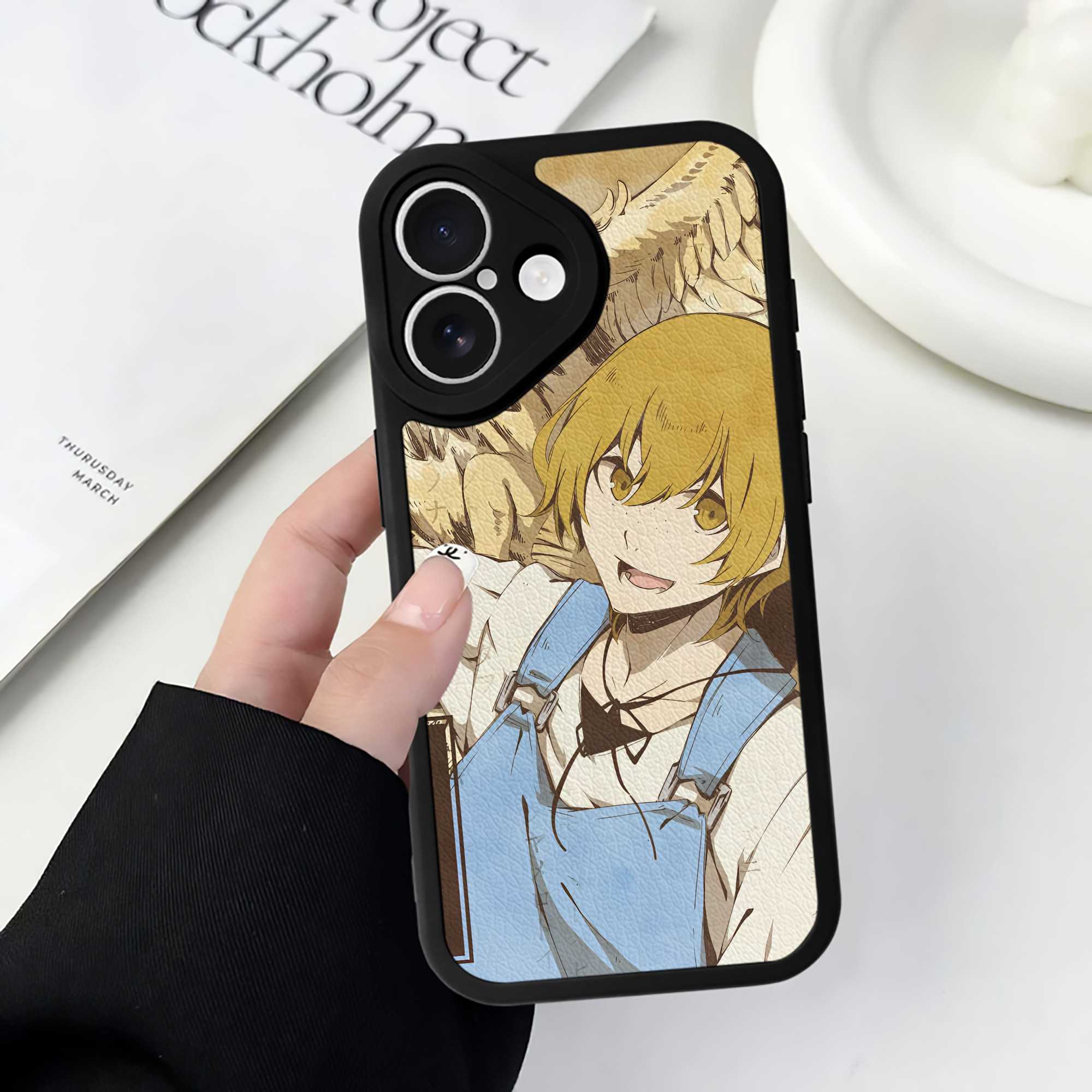 （画像用） 文豪ストレイドッグス Bungo Stray Dogs 【iPhone 16シリーズ対応】シリコンスマホケース（レザー調） 材質：シリコン